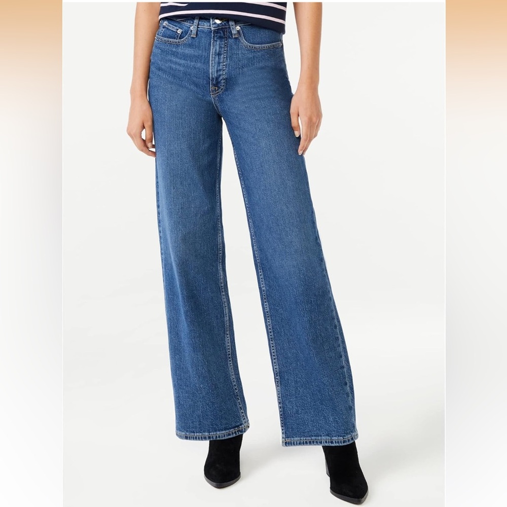 Free Assembly Wide Leg Jeans | Classic Blue